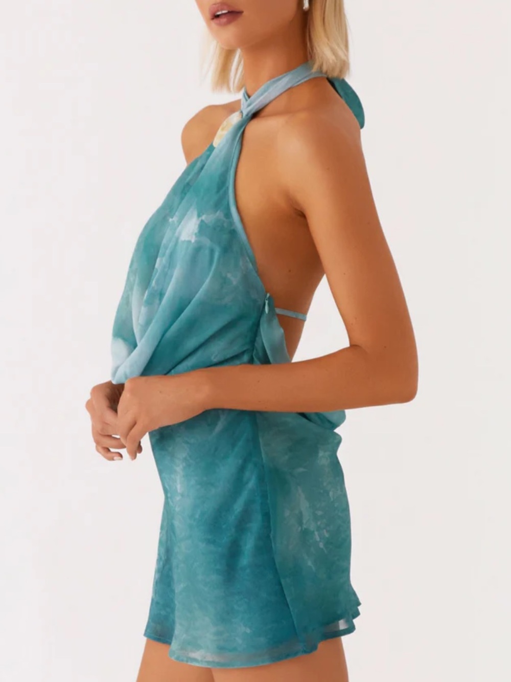Peppermayo Oceans Away Deep Cowl Mini Dress Green Tie Dye NWT
S US 4 - Picture 6 of 15
